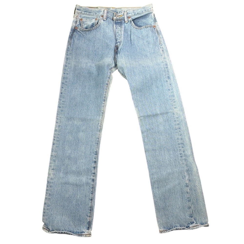 Levis 501 Original Fit Light Wash Straight Leg Button Fly Jeans 29x30